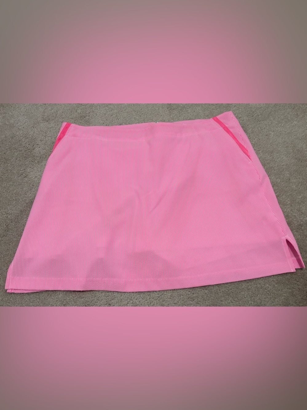 Lady Hagen Pink Striped Seersucker Golf Skort  Women’s 16 Activewear Pockets